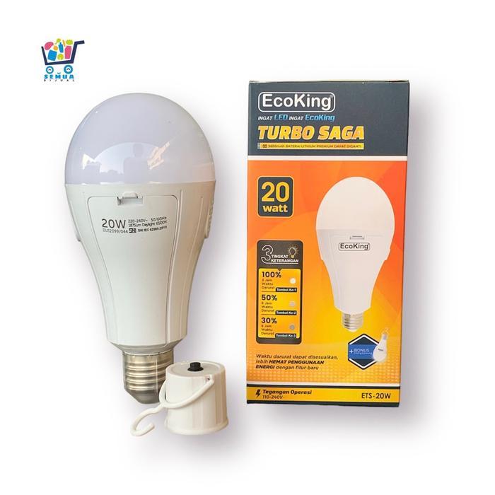 Best Deals Everyday Lampu Led Emergency Ecoking Turbo 20Watt 3 Mode Penerangan/ Lampu Baterai /