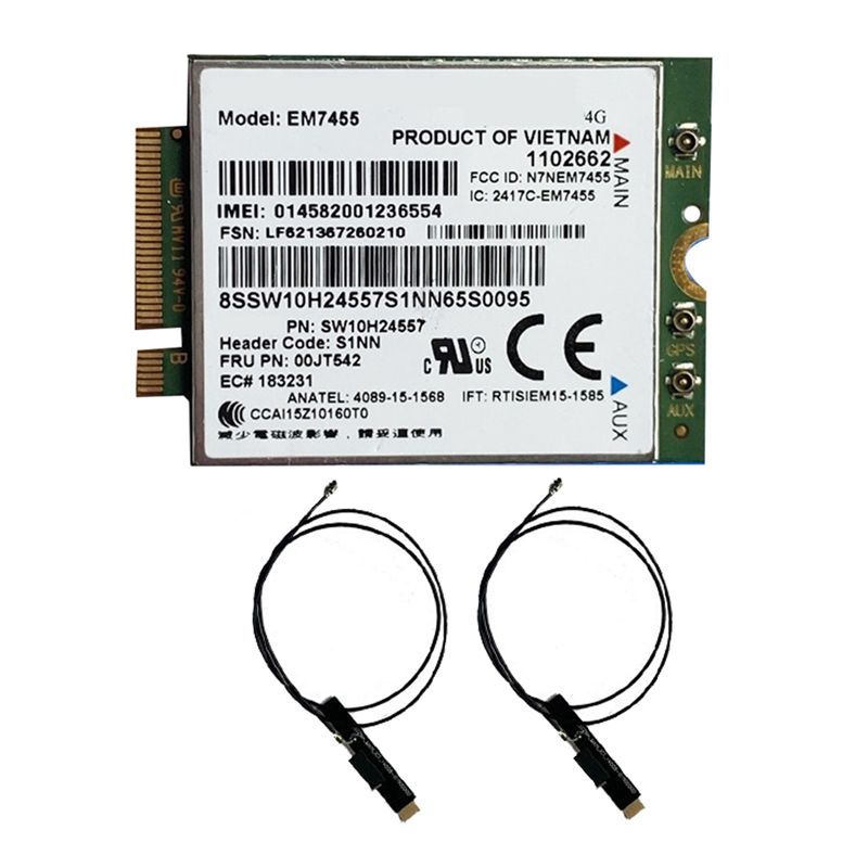 Jeramii B-Best-Selling-Em7455 LTE 4G Card+Antenna Gobi6000 FRU 00JT542 01AX756 Parts Kit For Thinkpa