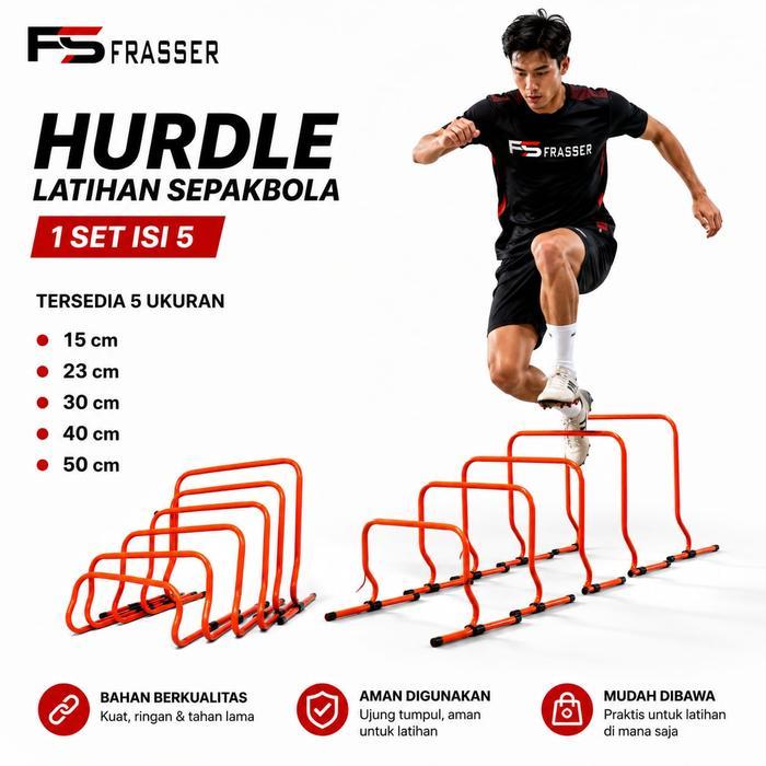 Hurdel Hurdle Hardel Tangga Lompat Latihan Sepak Bola Futsal Tinggi 50 Cm Bn01 Hrdl Alv 05