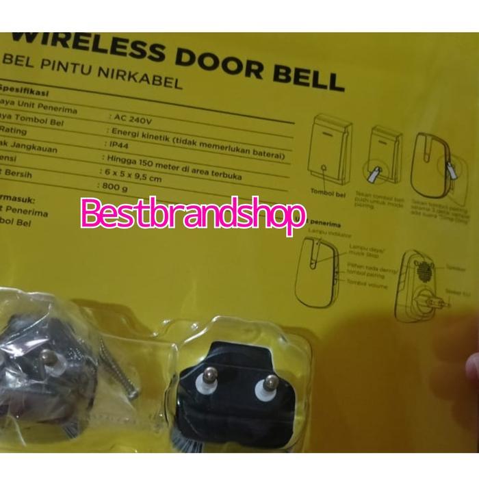 I Klic Bel Nirkabel Kinetik 2 Receiver Wireless Door bell Pintu Rumah