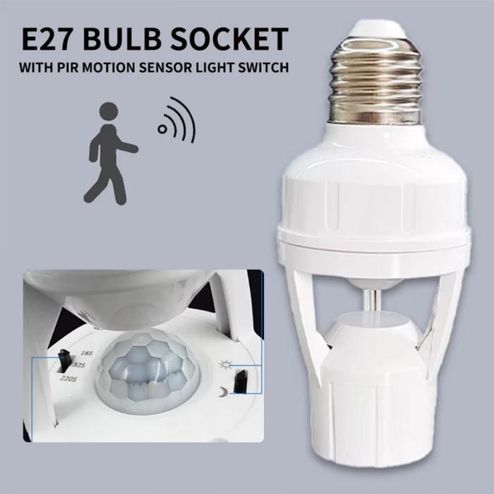 ELROSTO FITTING LAMPU SENSOR GERAK OTOMATIS E27 FITTING LAMPU SMART SENSOR GERAK INFRARED