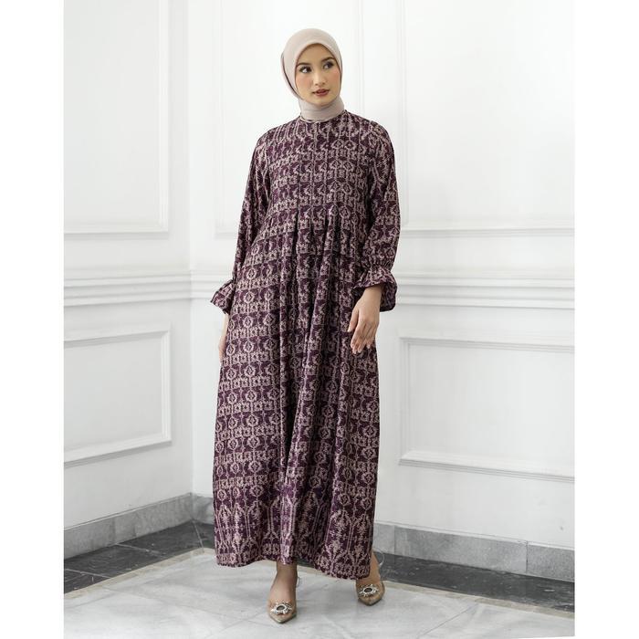 Geulis.id MAISSA DRESS / MAXY DRESS / SARIMBIT KELUARGA (4 warna) - BURGUNDY, XS