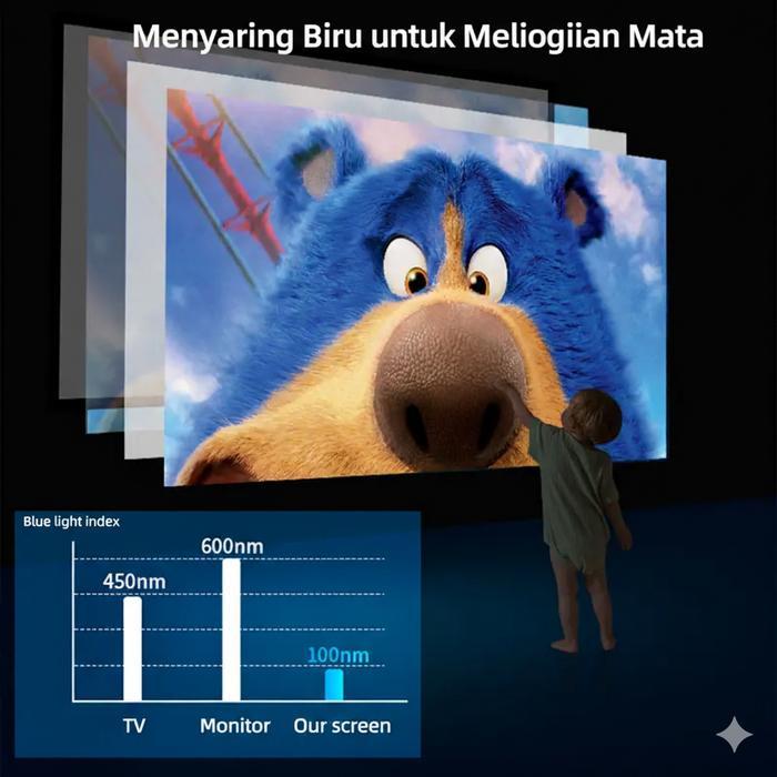 Diskon Layar Proyektor Anti Cahaya 84/100/120" 4K/8K Ultra Hdr 3D Active Home
