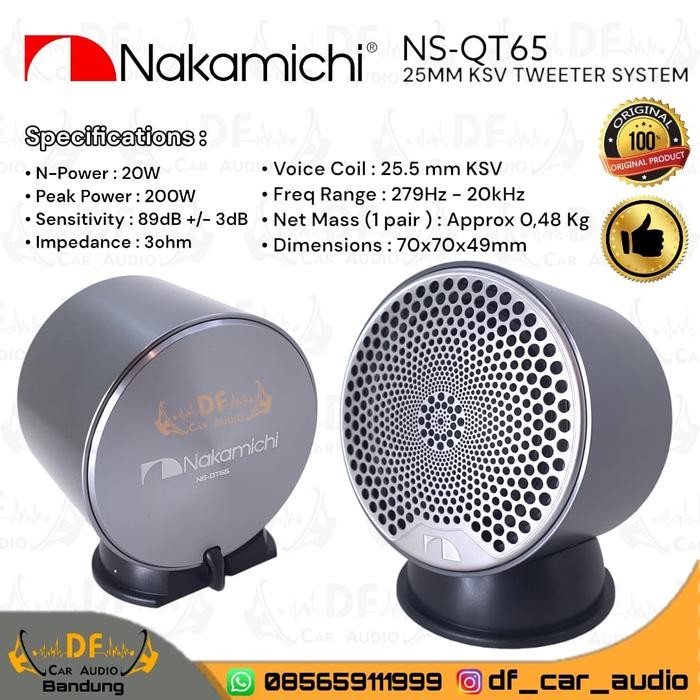 Nakamichi Ns-Qt65 Tweeter Speaker Fullrange Audio Mobil Grab/Gosend