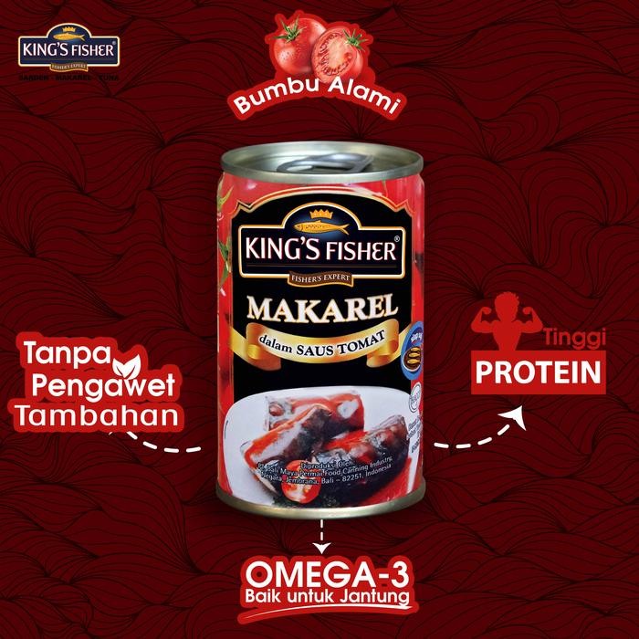 

Mamiseler45 - King'S Fisher 6 Pcs Makarel Mini Saus Tomat 155G - Makanan Kaleng Praktis Siap Santap