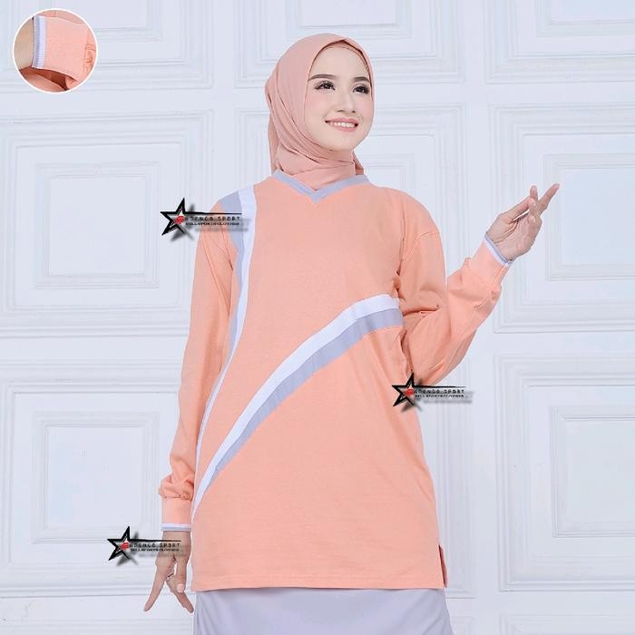 Baju Olahraga Senam Wanita Muslimah / Atasan Baju Olahraga Muslimah Kaos Panjang Sport Polos