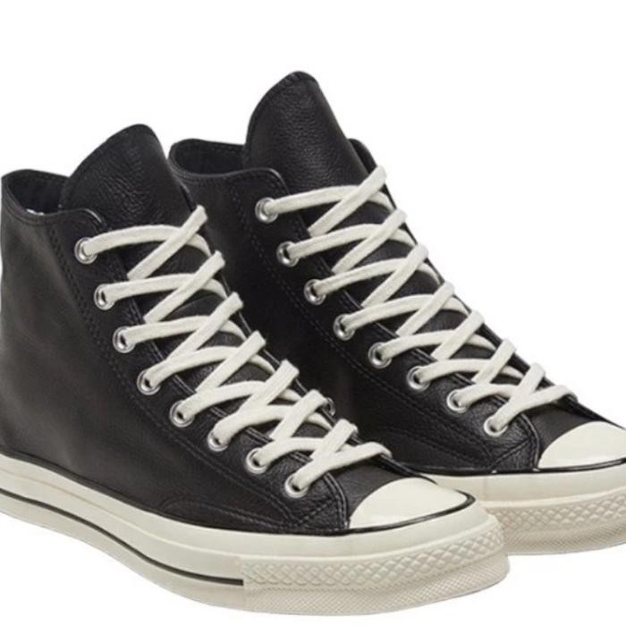 SEPATU CONVERSE CT LEATHER 70S HI BLACK WHITE EGRET