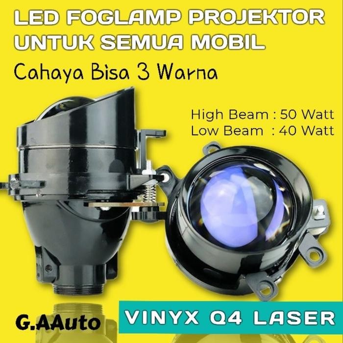 Foglamp Projector Biled Vinyx Q4 Laser Lampu Kabut Mobil 3 Inch Vinyx Q4 3 Warna Q4 1 Warna Q4 Laser