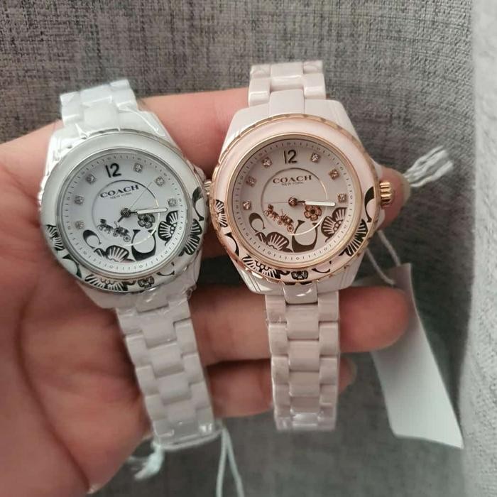 Jam Tangan Wanita Merek Coach 14503464 14503465 32mm Keramik Fullset