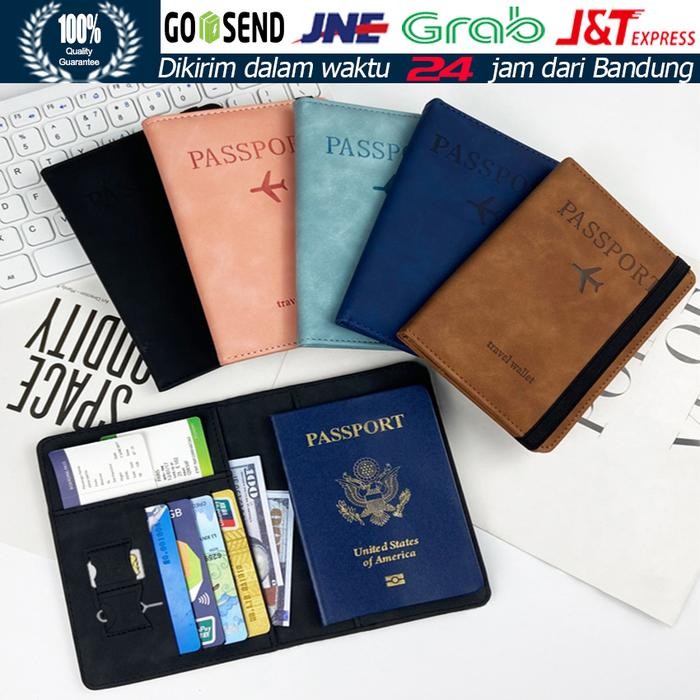 Pilihan- Dompet Paspor Kulit Travel Couple Dompet Passport Holder Cover Leather