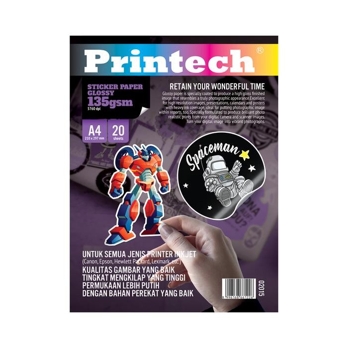 

Pilihan- Printech Glossy Paper / Glossy Sticker A4 135Gsm - 02015-N