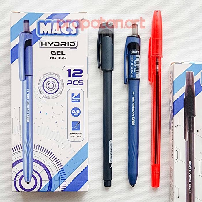 

Macs Hybrid Gel Pen 0.5mm 1 BOX ISI 12PCS Pena Jel Pulpen