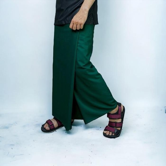 TERLARIS WARNA HIJAU BOTOL - Sarung Polos Dewasa Muslim Premium Motif Warna Hitam, Hijau, Silver,