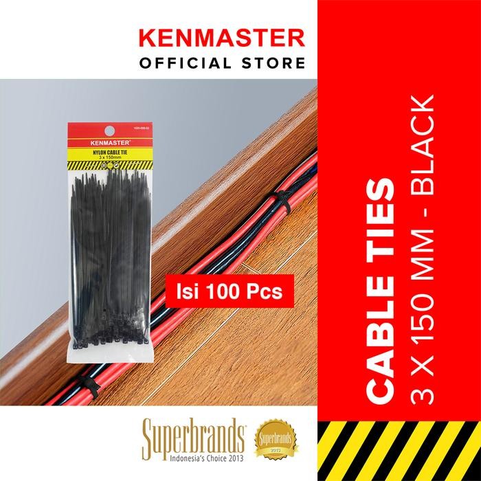

PAKET HEMAT Kenmaster Cable Ties 3 x 15 cm x 100 Pcs - BLACK - 2 PACK - BUND-0081