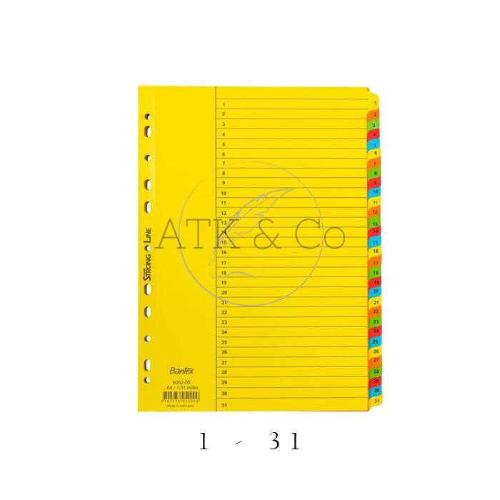 

Pembatas Ordner Bantex Angka 1-31 A4 6052 - Cardboard Index & Divider