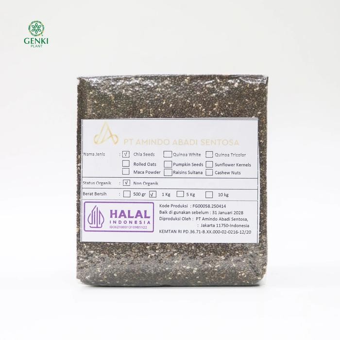 

Adv - Amindo Natural Black Chia Seed / Biji Chia Hitam - 1 Kg