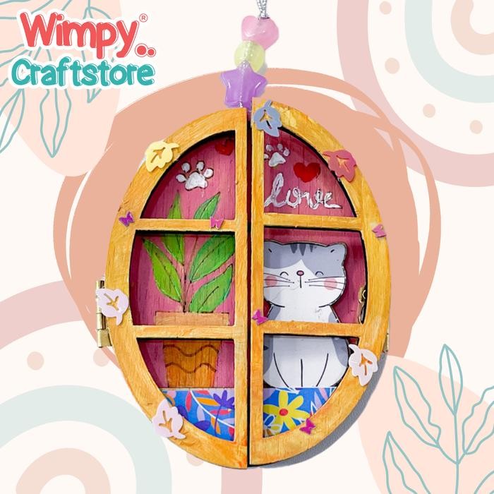 

NEW PRODUK WIMPY WOODEN ORNAMENT CUTE CAT CRAFT KIT ART KIT PAINTING DIY KIT MAWAR-89