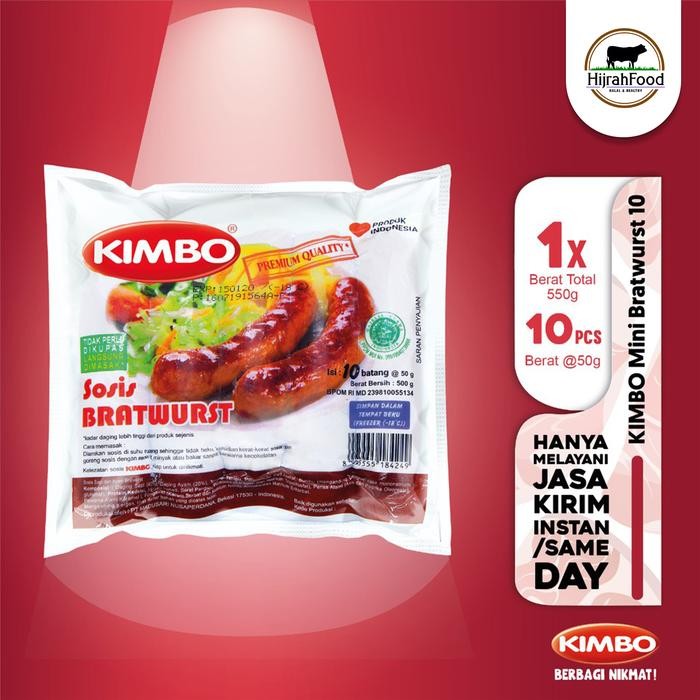 

Pilihan- Kimbo Sosis Sapi Bratwurst Original Original Beef Sausage (500 Gr)