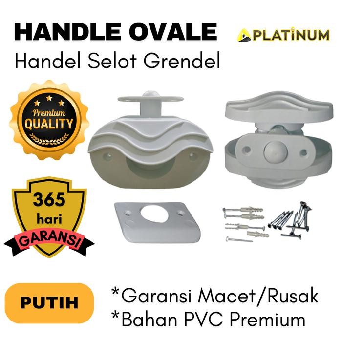 Nero House - Gagang Tarikan Pintu Plastik Pvc Kamar Mandi / Kunci Slot Bulat Oval / Selop Otomatis /