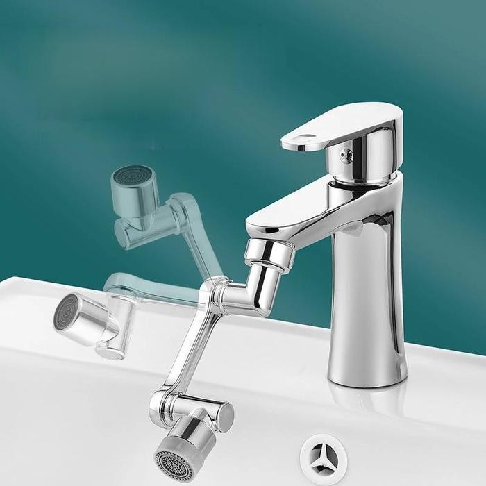 Sambungan Keran Air / Aerator Keran Wastafel Extender 1080 Derajat Putaran Lengan Robotik / Keran