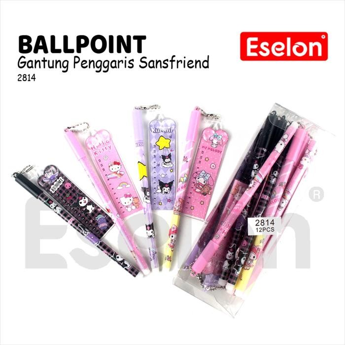 

New 12pcs BOLLPOINT GEL GANTUNG KARAKTER / 1PAK PULPEN GEL FANCY