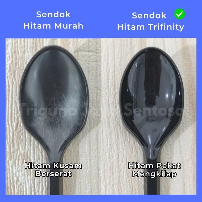 Sendok Makan Plastik Panjang Kuat Tebal Bening Hitam Putih Tft Dus Kirim Medan