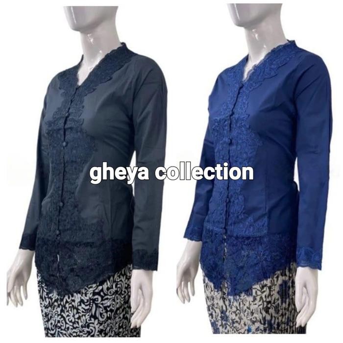 atasan kebaya encim bordir polos lengan panjang / kebaya encim modern