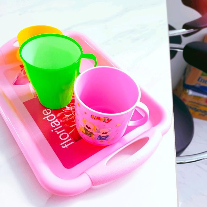 XL. Talam segi plastik kecil cantik bermotif kupingan tebal Kitchenware