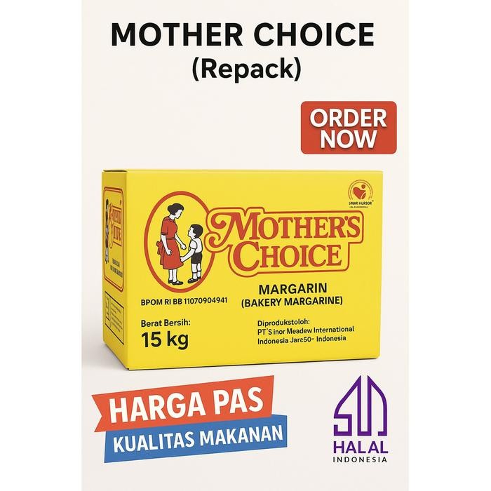 

Pilihan- Mothers Choice Margarine 500Gr, 1Kg (Repack) Butter Mentega - 1 Kg