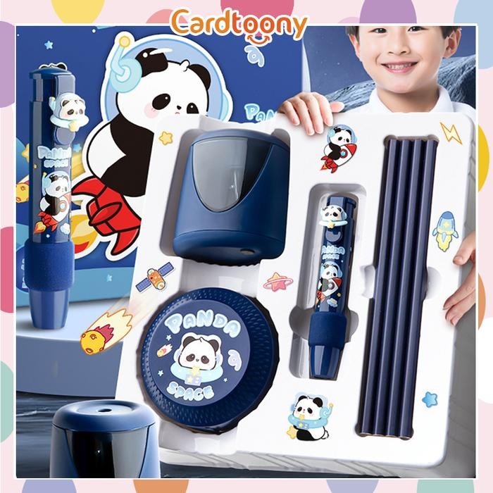 

OJ Paket Set Alat Tulis Elektrik / Electric Stationery Set / Elektrik Rautan Penghapus Vacuum Pensil