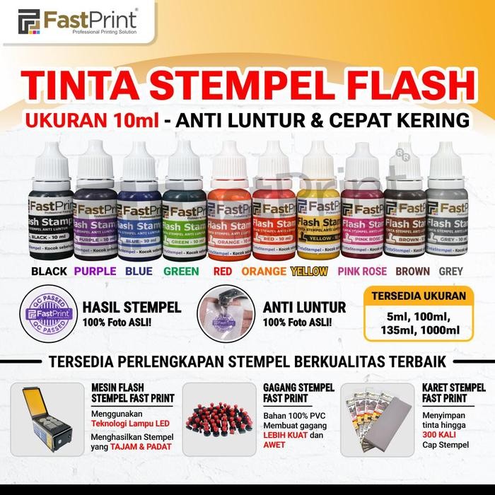 

New Tinta Stempel Flash Warna Biru Blue Ink 10ML