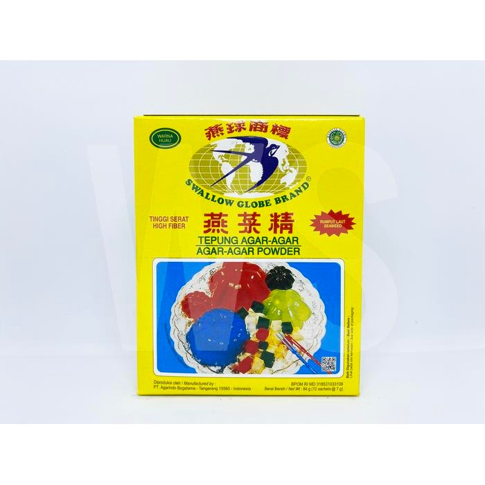 

Stok Baru Agar Agar Swallow Hijau 12 x 7 gr