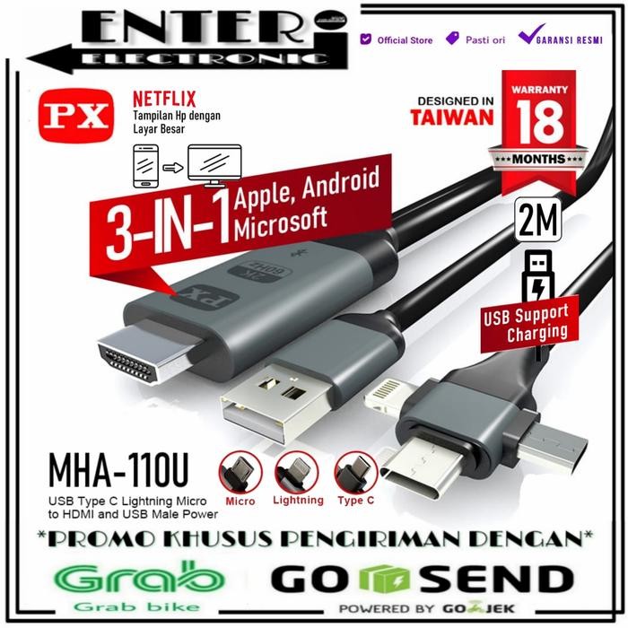PX MHA110U - KABEL HDMI TO USB TIPE C LIGHTNING CONVERTER TV MHA 110U