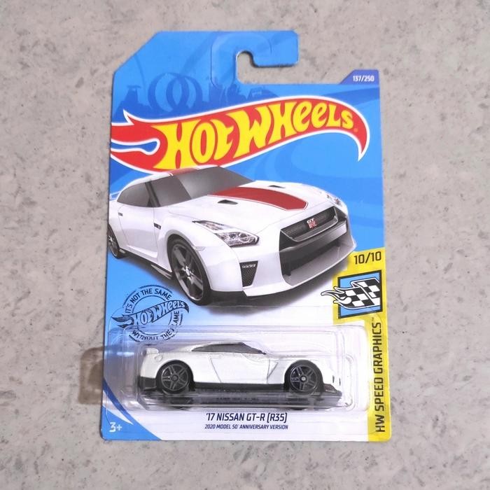 Pilihan- Hot Wheels Hotwheels 17 Nissan Gtr R35 2020 Anniversary Speed White