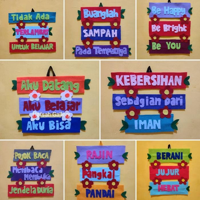 hiasan dekorasi dinding edukatif sekolah pelajar