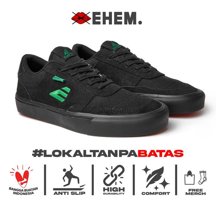 Brodo - Sepatu Sneakers Unisex Pria Wanita Swider Full Black Casual Putih Snekers