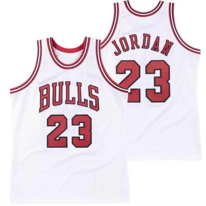 PJS BORDIR IMPORT JERSEY BAJU BASKET CHICAGO BULLS CLASSIC 23 MICHAEL JORDAN PUTIH