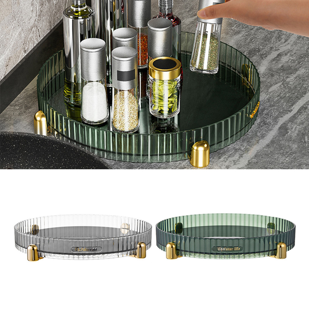 Rotating Spice Rack Storage Tray Large Capacity Spice Rack Organizer