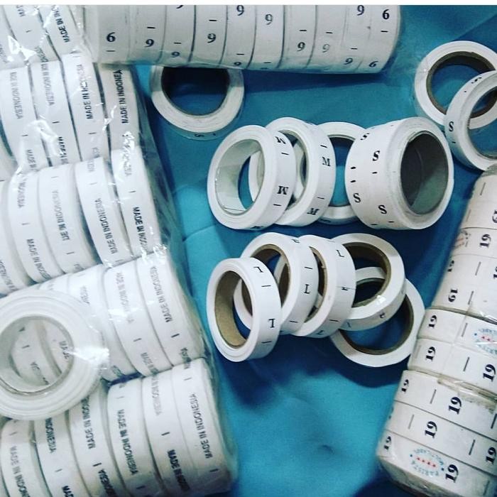 Label Size Sablon Tafeta / Label Printing Pakaian / Label Ukuran Baju Huruf
