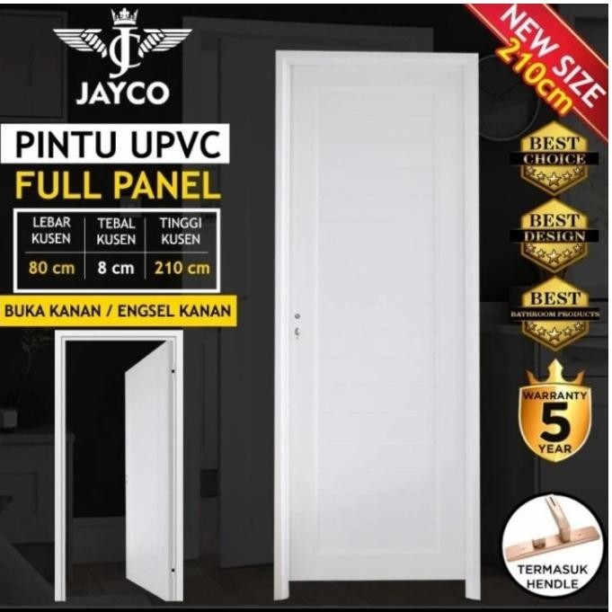 ASLI Pintu Kamar M UPVC Jayco 80x210 Putih / Pintu 80 x 210 UPVC-03 READY STOCK