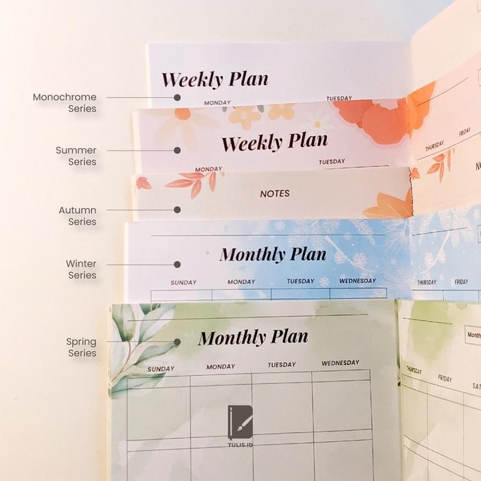 

[Tulis Id] Colorful Monthly Planner Season Series Journal Agenda 3 Bulan Planner A5 Jahit