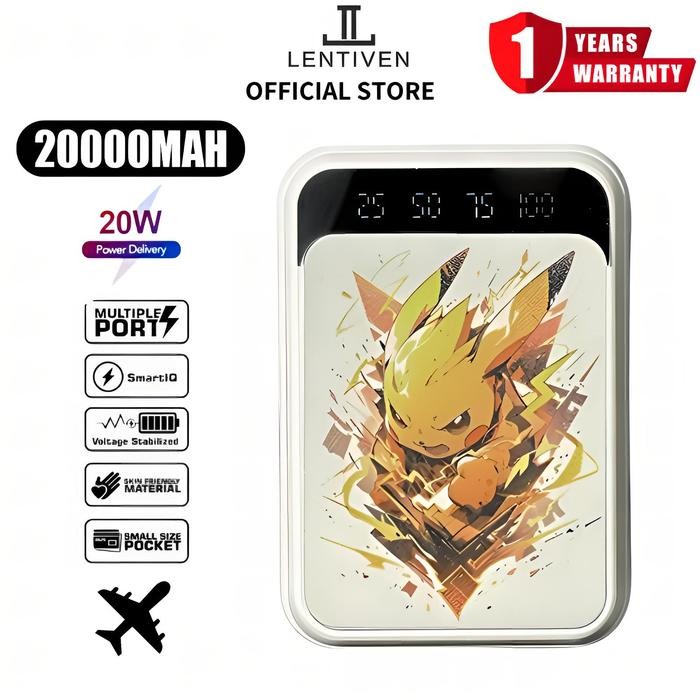 CAYS  Lentiven Powerbank 20000Mah Cute Mini Kartun Fast Charging