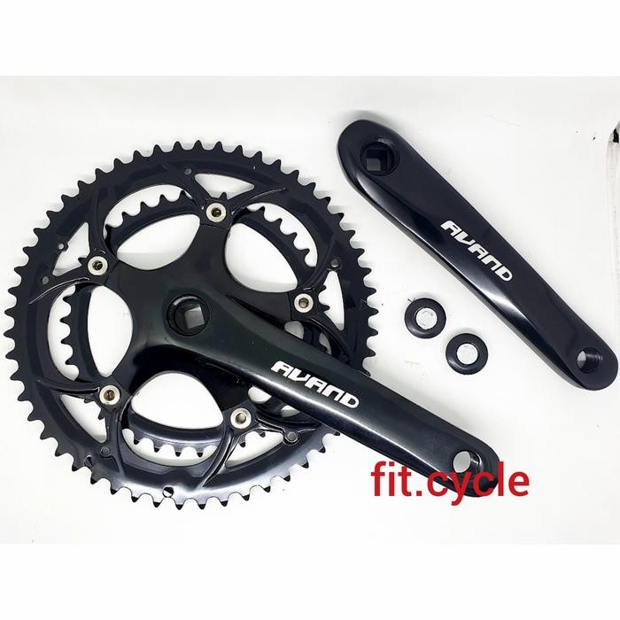 CRANKSET AVAND DOUBLE CHAINRING 39 / 53 T ALLOY HITAM