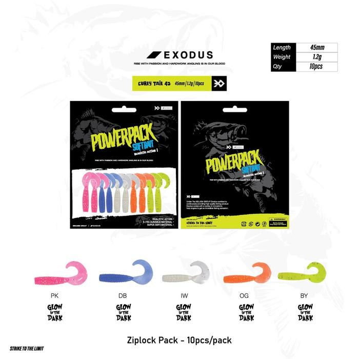 Softlure Exodus Power Pack - Curly Tail 45 Soft Plastic Lure