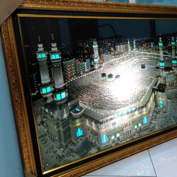 Hiasan Dinding Ka'Bah Kota Mekkah Hiasan Dinding Lampu Hiasan Dinding Kabah Menyala Hiasan Dinding