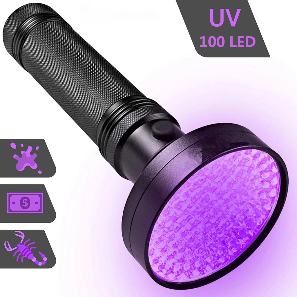 UV Flashlight 21/51/100 LED UV Light 395nm UV Flashlights Ultraviolet Torch Black Light Detector for