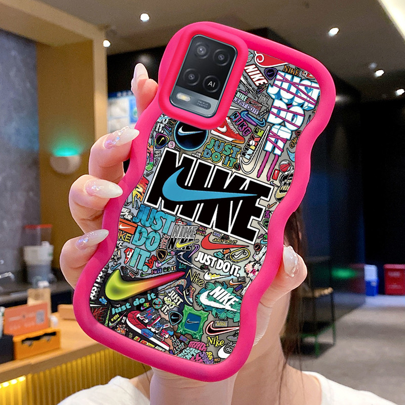 Casing Untuk OPPO A54 Case Casing Kartun Kuning Pola HP Cesing Macaron Kasing Mirror Silikon Softcas