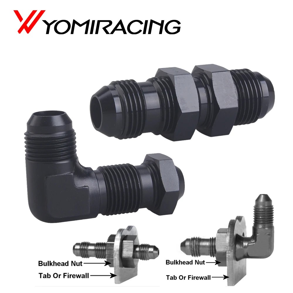 0 Degrees 90 Degrees AN6 AN8 AN10 Bulkhead Flare Fitting Union Adapter 6AN 8AN 10AN Fitting For Tab 