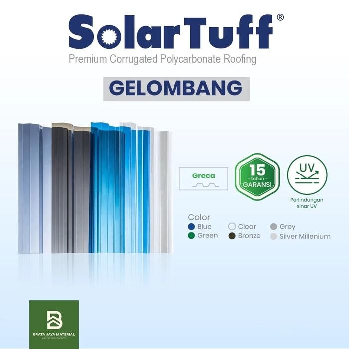Atap Polycarbonate Solartuff Greca Kotak 6Mm Gelombang Solar Tuff
