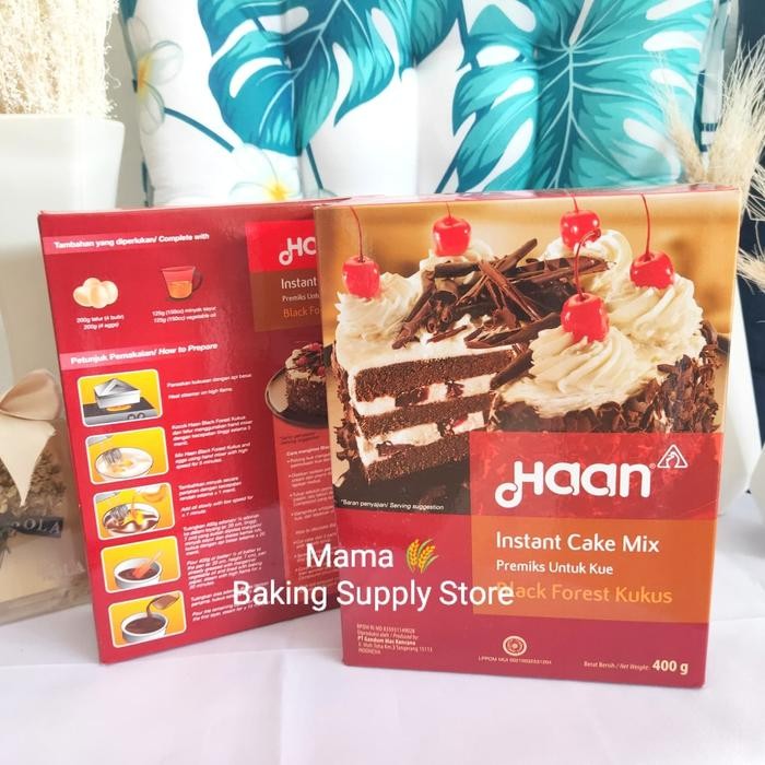 TerEnakPolll- Haan Black Forest Instant Cake Mix Kukus Premix Kue Blackforest 400 Gr